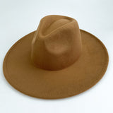 Walter White Fedora Solid Color Big Brim Top Hat Lun Fedora Hat Men and Women Retro Woolen Hat