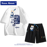 Nasa Tracksuit Short-Sleeve Shorts Suit Men's Summer Trendy Student Fitness Casual