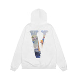 Vlone Hoodie autumn and winter oil painting big V letter hooded