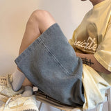Unisex Jeans Star Pattern Denim Shorts Loose Straight