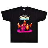Rock Star T Shirt Deep Purple Fireball T-shirt American Style Loose Vintage Short Sleeve