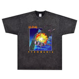 Rock Star T Shirt Def Leppard Hysteria T-shirt Rock Band Loose Printed Vintage Short Sleeve