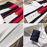 Tommy T Shirts Tommy Spring/Summer Stitching Embroidery Couple Crew Neck Short T-shirt