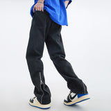 Unisex Jeans Washed Splicing Design Sense Casual