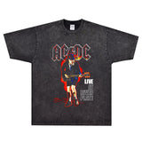 Rock Star T Shirt AC/DC If You Want Blood Angus Young T-shirt Rock Loose Vintage Short Sleeve
