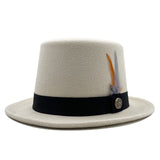Walter White Hats Woolen British Gentleman Flat-Top Cap Magician Hat Wool Top Hat
