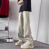 Unisex Jeans Old Jeans Vibe High Street Loose Straight Pants Washed