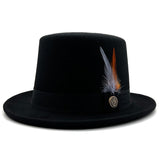 Walter White Hats Woolen British Gentleman Flat-Top Cap Magician Hat Wool Top Hat