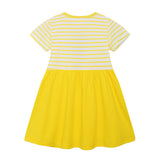 Girl Dress Summer Girls' Dress Knitted Cotton Short Sleeve Children Shirt Cute Printed
