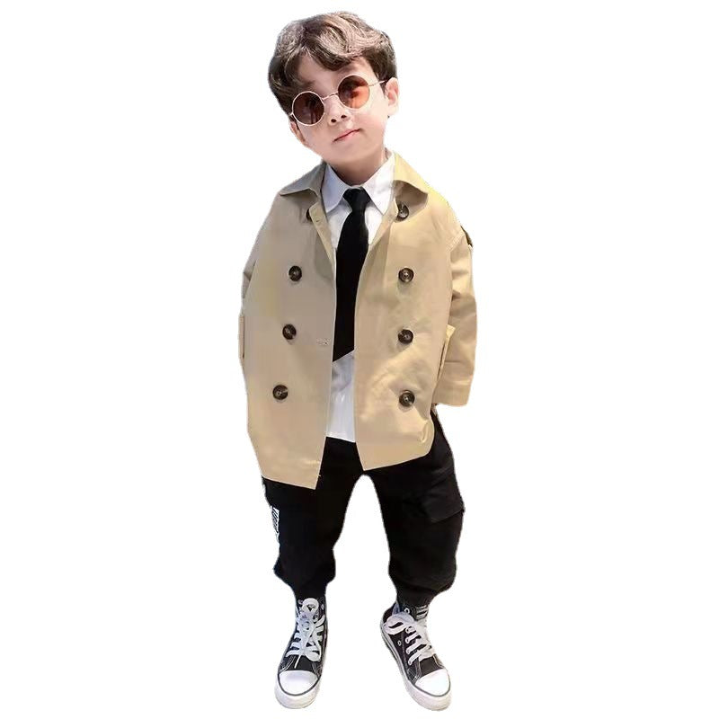 Boy Jacket Children's Clothing Coat Spring and Autumn High-End Children Teens Tops Tide