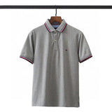 Tommy T Shirts Tommy Cotton Collar Men's Slim-Fit Short-Sleeved Color Collar Polo Shirt
