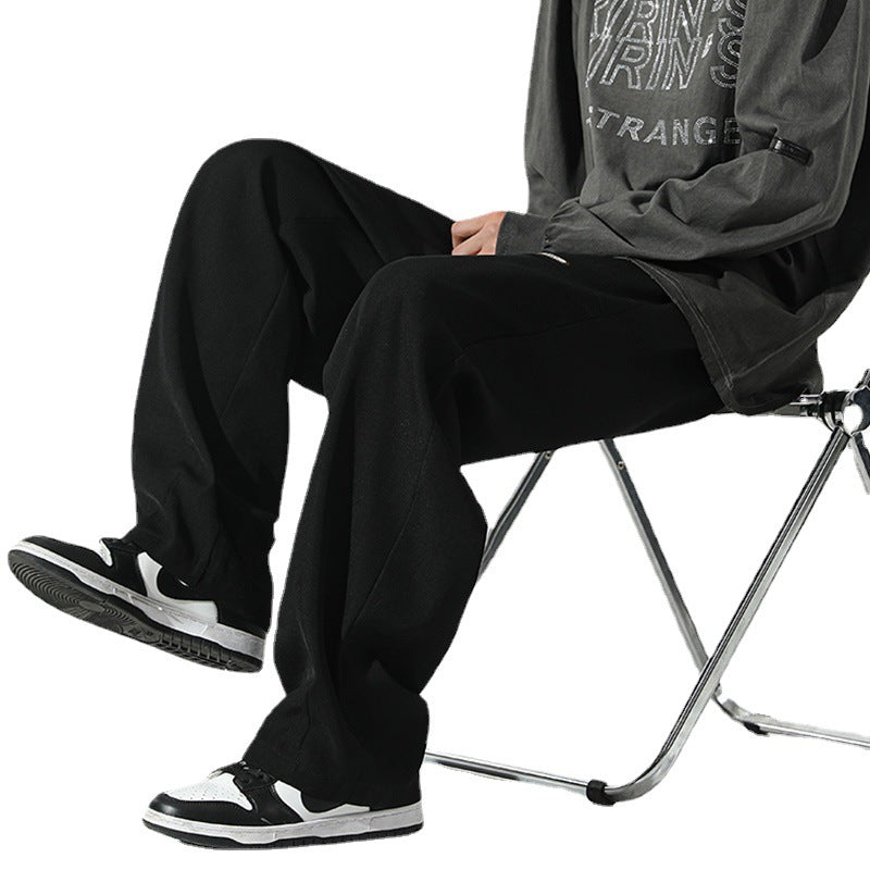 Nasa Sweatpants Men's Summer Thin Quick-Drying Black Casual Trousers Loose