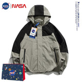 Nasa Jacket Spring Couple Colorblock All-Matching Hooded Jacket