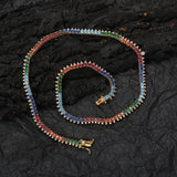 Zircon necklace colorful mother and child zircon tennis necklace