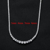 Zircon necklace gradual change size zircon tennis necklace