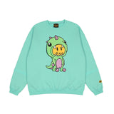 Drew House Sweatshirts Unisex Cartoon Dinosaur Crew Neck Fleece Sweater