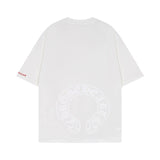 CHH Chrome Heart T Shirts Chrome Hearts Sanskrit Horseshoe Pattern Short Sleeve T-Shirt