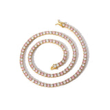Zircon necklace pink and white zirconium inlaid tennis necklace