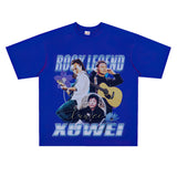 Rock Star T Shirt Chinese Singer Xu Wei Commemorative Edition Printed Loose Retro T-shirt