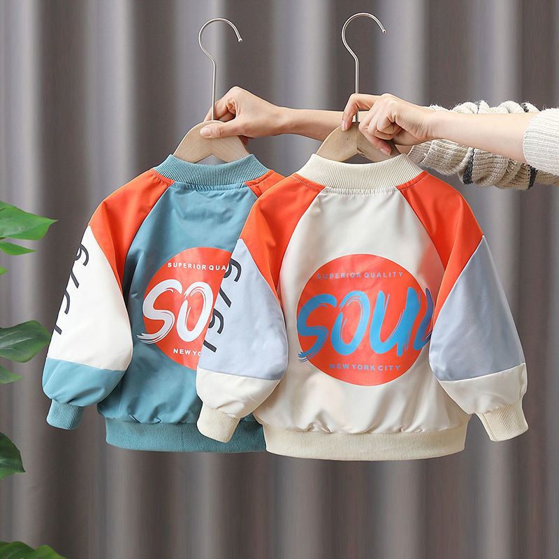 Boy Jacket Boy's Autumn Coat Kids' Jacket Spring and Autumn Western Style Baseball Uniform