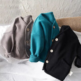 Boy Jacket Loose Western Style Long-Sleeved Cardigan Autumn Men's and Women's Cotton Casual Top Coat