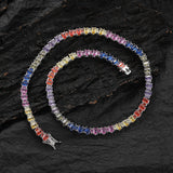 Zircon necklace size mixed color ladder cubic zirconia tennis chain