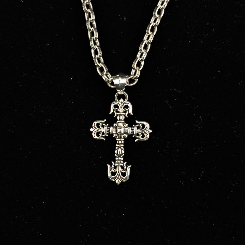 Chrome Heart Necklace Men's and Women's Sterling Silver Vintage