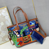 Chh Chrome Heart Leather Bag Splicing Embroidered Shoulder Bag