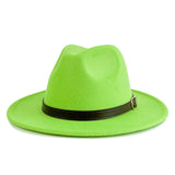 Walter White Fedora Solid Color Belt Woolen Hat Autumn and Winter Men and Women Fur Felt Hat