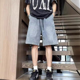 Unisex Jeans Star Pattern Denim Shorts Summer Loose