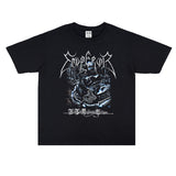 Rock Star T Shirt Emperor Band Personalized Printed T-shirt Short Sleeve Loose T-shirt Washed Distressed