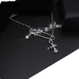 Chrome Heart Necklace Pendant Pin Necklace