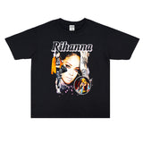 Rock Star T Shirt Printed Pure Cotton Loose T-shirt Men and Women Short Sleeve