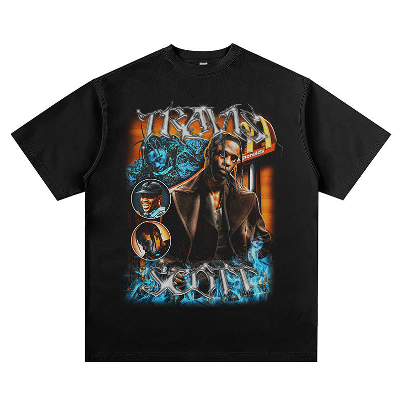 Hip Hop Rapper T Shirt Casual Loose Short Sleeves