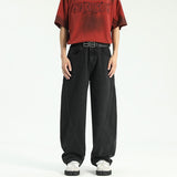 Unisex Jeans American Jeans Spliced Loose Wide Leg Pants Casual Pants