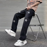 Unisex Jeans Star Jeans Men's Ripped Loose Straight Casual Pants