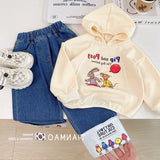 Girl Jacket Girls' Suit Cartoon Hooded Sweatshirt