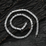 Zircon necklace front and back ladder square zirconium tennis chain