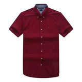 Tommy T Shirts Simple All-Match Loose Business Oxford Fabric