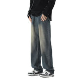 Unisex Jeans Autumn/Winter Loose Straight Casual Pants Wide Leg Pants