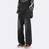 Unisex Jeans Vintage Washed Jeans Loose Straight Oversize Wide Leg Pants