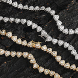 Zircon necklace heart-shaped tennis chain