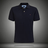 Tommy T Shirts Tommy Polo Cotton Short-Sleeved T-shirt Men's Casual Polo Collar Embroidery Polo Shirt