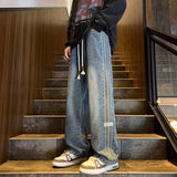 Unisex Jeans Wide Leg Pants Straight Wash Casual