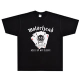 Rock Star T Shirt Motörhead Aces up Milian Sleeve T-shirt Rock Band Loose Short Sleeve