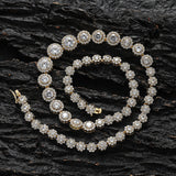 Zircon necklace gradient size flower shape round mix and match zircon tennis chain