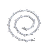 Zircon necklace heart-shaped oval patchwork tennis chain