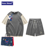 Nasa Tracksuit Summer Men's Short Sleeve T-shirt Shorts