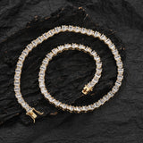 Zircon necklace large and small ladder square mixed zircon tennis chain