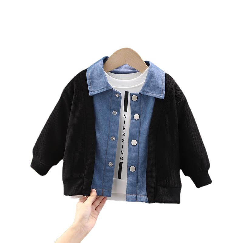 Boy Jacket Boys' Fashion Korean Style Fall Denim Jacket Loose Casual